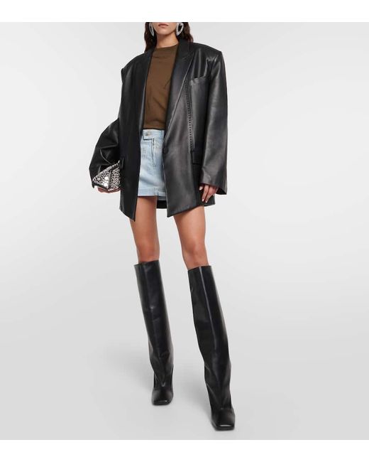 The Attico Black Sienna Leather Knee-high Boots