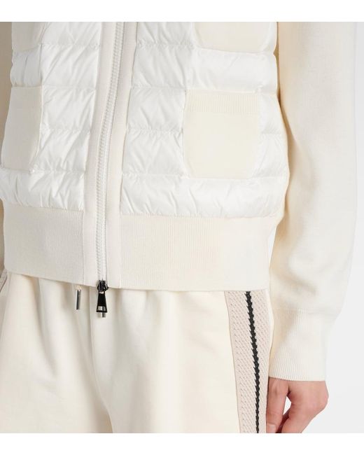 Moncler White Daunenjacke Aus Strick