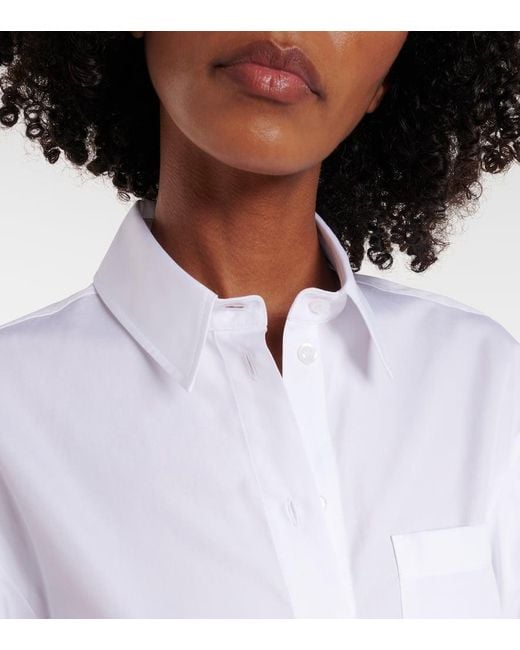 Camisa Cropped En Popelin De Algodon Simone Rocha de color White