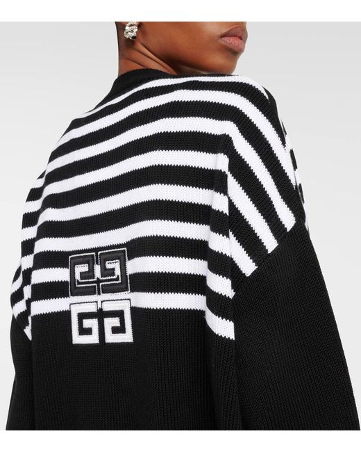 Cardigan 4G de ramio y algodon a rayas Givenchy de color Black