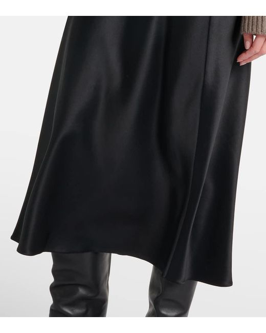 Jupe Midi Carnet En Satin De Soie Max Mara en coloris Black