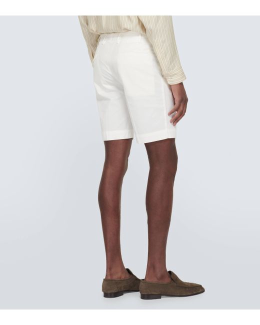Incotex White Cotton-blend Slim Shorts for men