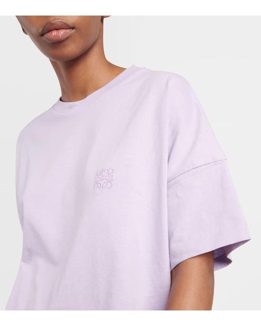 T-shirt Anagram in jersey di cotone di Loewe in Purple