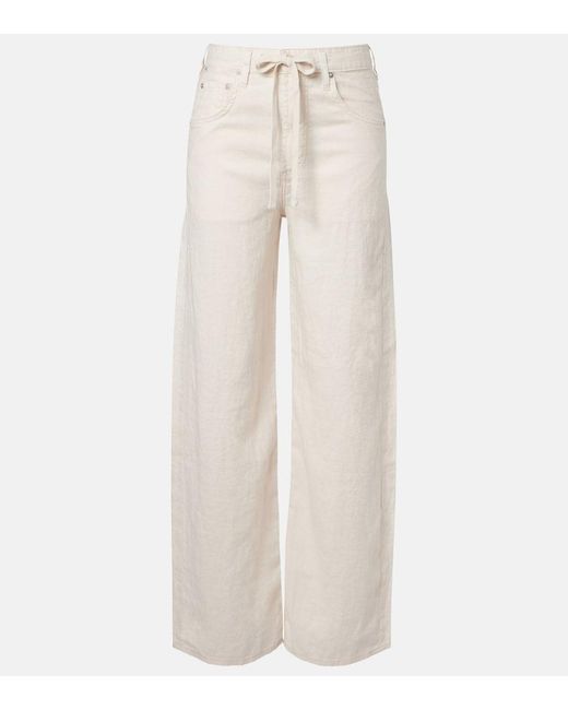 Citizens of Humanity Natural Brynn Linen Wide-Leg Pants