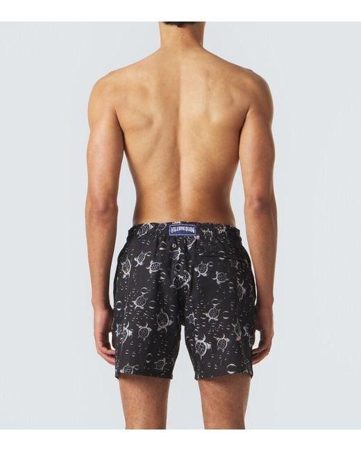 Vilebrequin Black Mahina Printed Swim Trunks for men