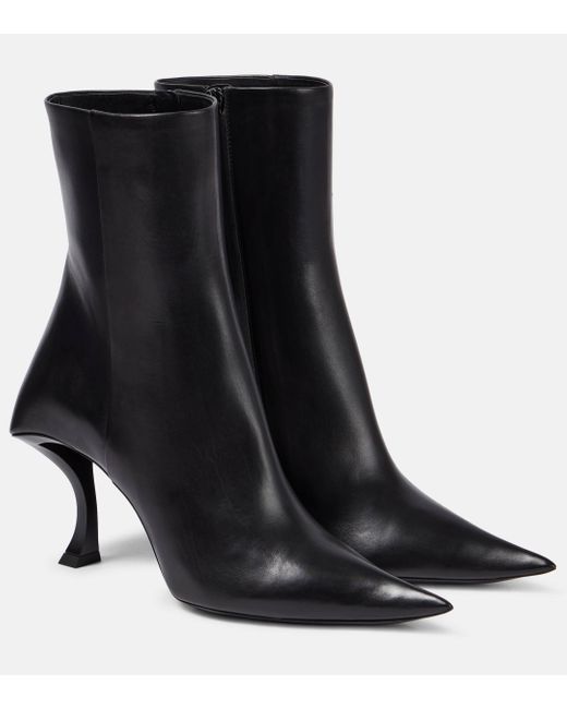 Balenciaga Black Hourglass Leather Ankle Boots
