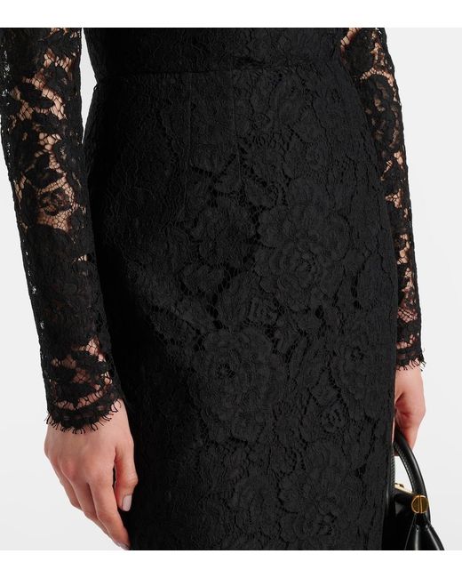Dolce & Gabbana Dg Lace Midi Dress in Black | Lyst Dolce & Gabbana Dg Lace Midi Dress in Black | Lyst