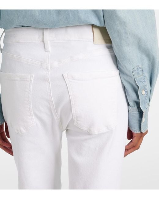 Citizens of Humanity White Lilah High-Rise Bootcut Jeans