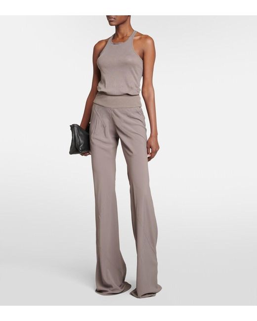 Rick Owens Gray Crepe Straight Pants