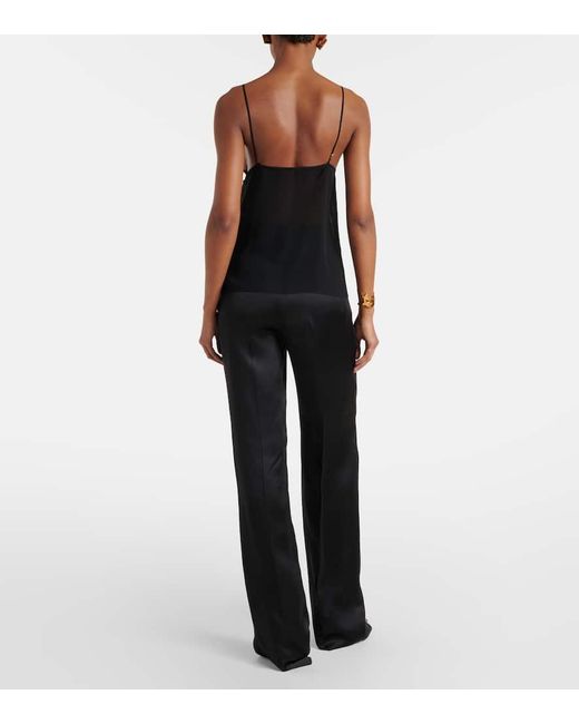 Saint Laurent Gray Top Aus Seidengeorgette