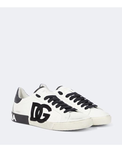 Dolce & Gabbana Metallic Dg Leather Sneakers for men