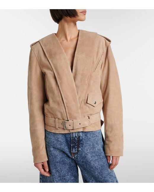 Alaïa Natural Suede Biker Jacket