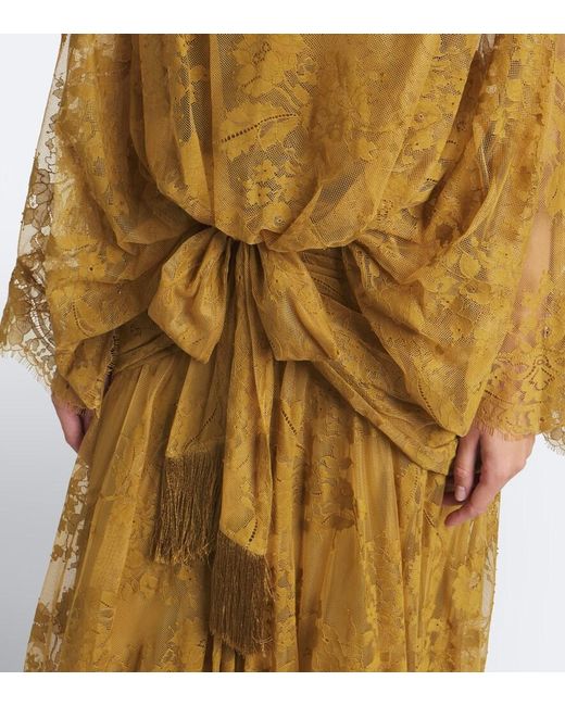 Zimmermann Metallic Ascent Draped Lace Gown