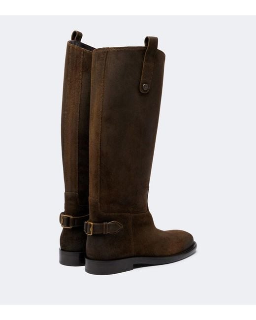 Burberry Black Suede Knee-High Boots