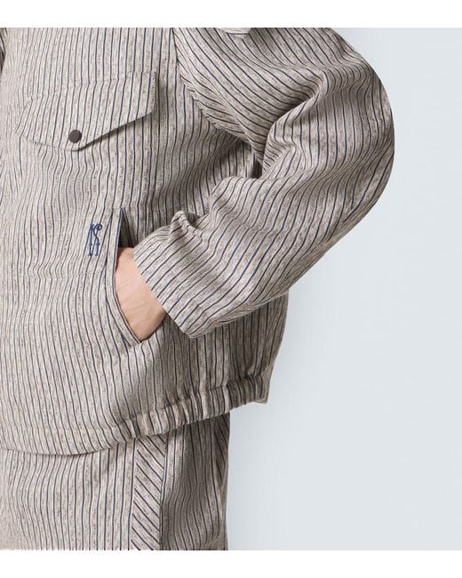 Kiko Kostadinov Gray Farkas Cotton And Linen-Blend Jacket for men