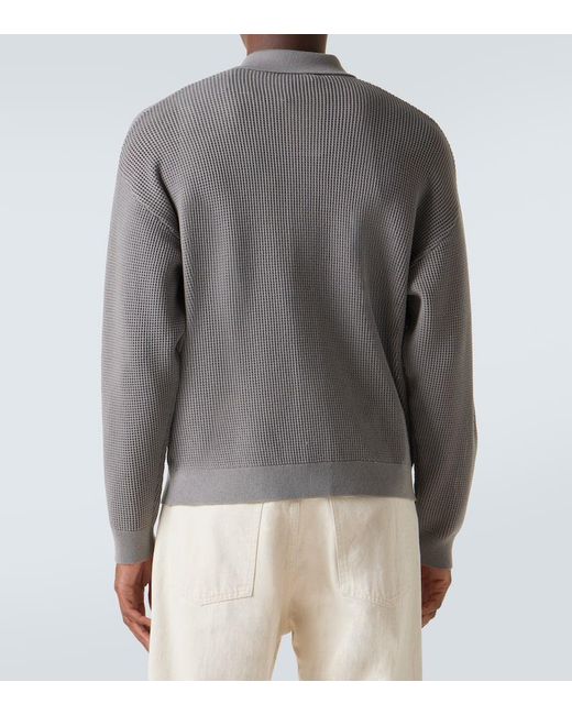 FRAME Gray Open-Knit Cardigan for men