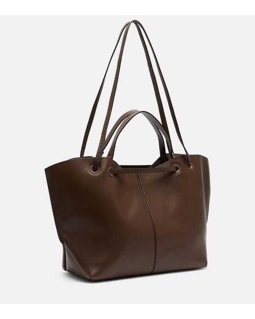 Max Mara Brown Large Leather Tote Bag