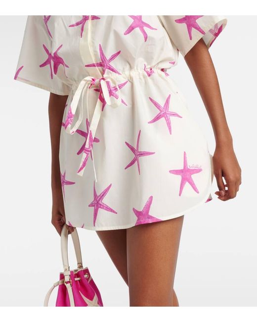 Valentino Pink Printed Cotton Minidress