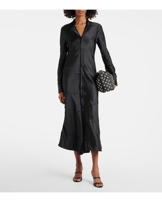 Proenza Schouler Black Label Amelie Satin Midi Dress