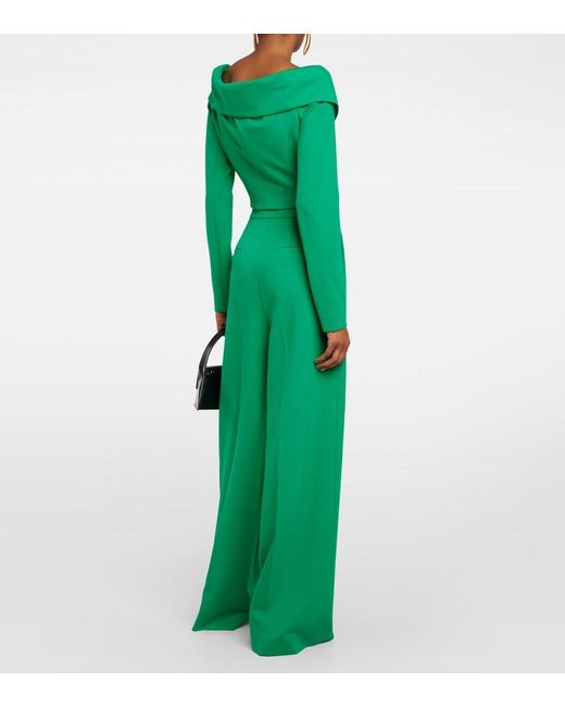 Dorothee Schumacher Green High-Rise Wide-Leg Pants
