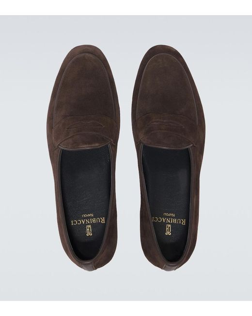 Rubinacci Brown Suede Loafers for men