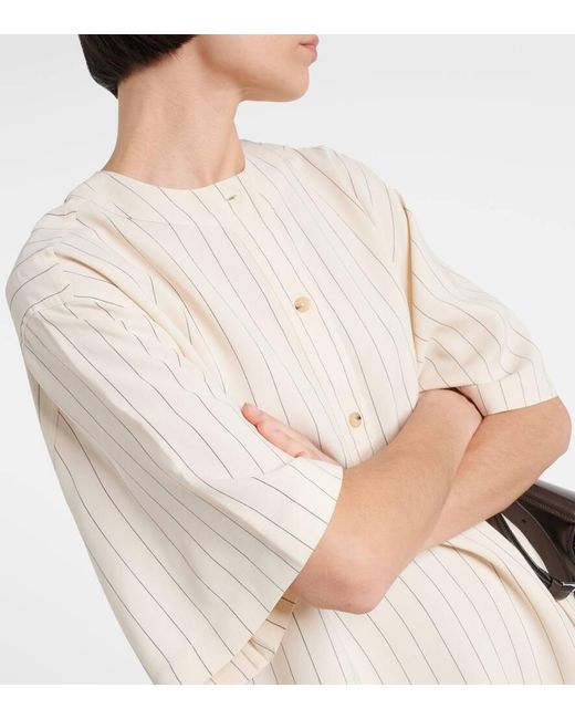 Vestido Camisero Midi Miles De Crepe Totême  de color White