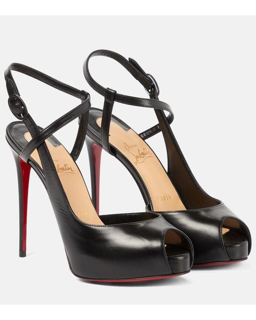 Christian Louboutin Jenlove Alta 120 Leather Peep-Toe Pumps Christian Louboutin Jenlove Alta 120 Leather Peep-Toe Pumps