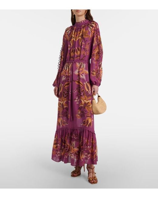 Vestido Largo Floral Farm Rio de color Red