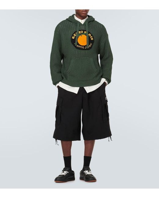 KENZO Green Fruit Stickers Cotton Sweatshirt for men