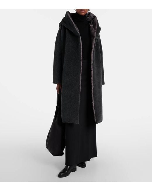 Max Mara Black Cube Orion Alpaca And Wool Down Coat