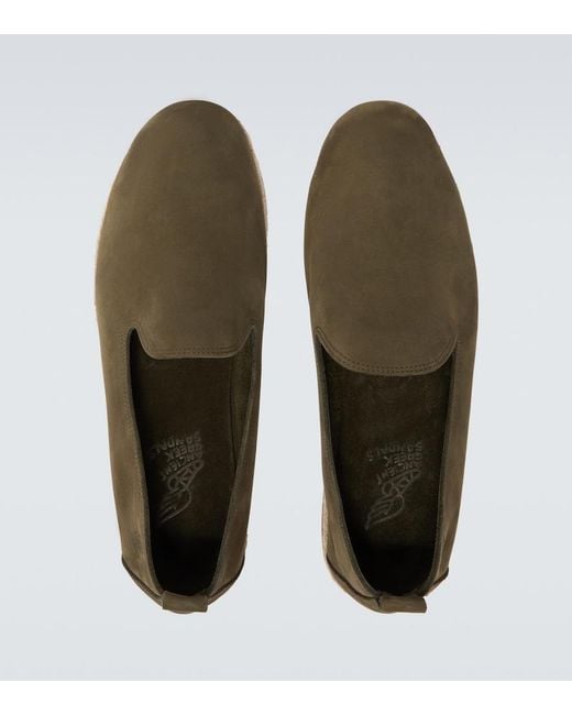 Ancient Greek Sandals Green Nomas Leather Espadrilles for men
