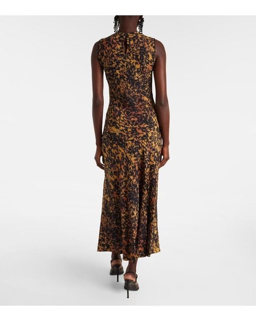 Ulla Johnson Yellow Clea Printed Midi Dress