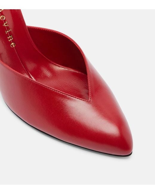 Herbert Levine Red Sitting Pretty Leather Mules