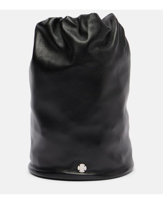 The Row Black Leather Pouch
