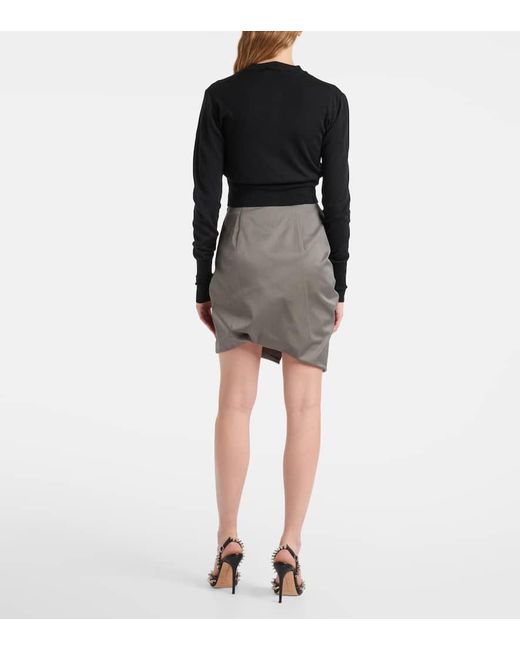 Vivienne Westwood Black Bea Cropped Wool And Silk Cardigan