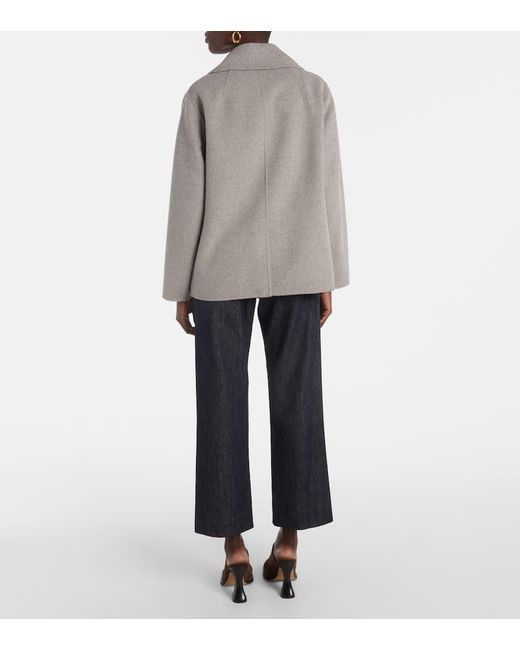 Max Mara Gray Margot Double-Breasted Wool Blazer