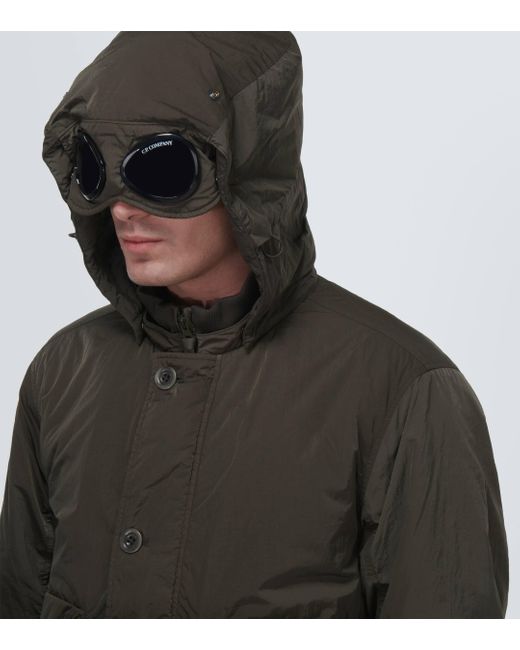 C P Company Green Chrome-r Goggle Bomber Jacket for men