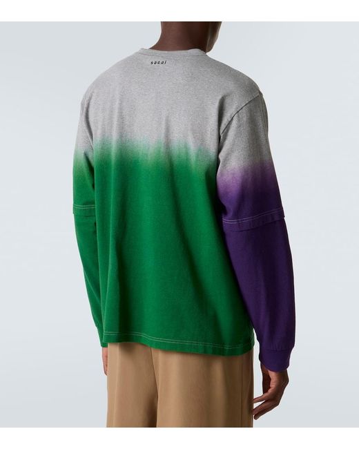 Sudadera De Algodon Tenido Sacai de hombre de color Green