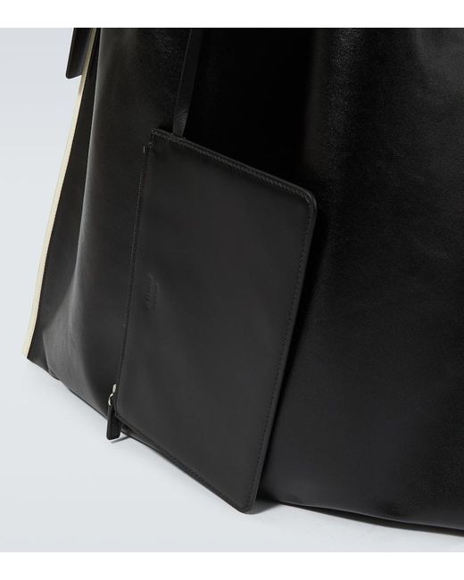 Jil Sander Black Leather Tote Bag for men