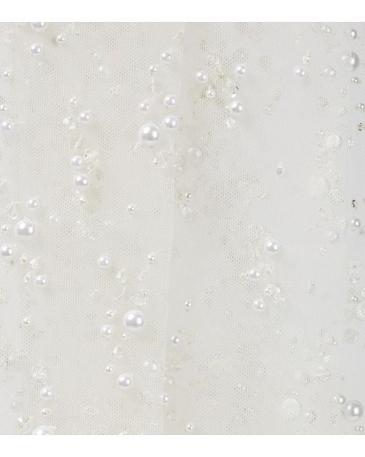 Safiyaa White Bridal Tulle Gloves