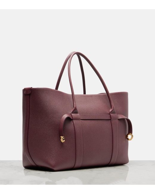 Loro Piana Purple Ghiera Large Leather Tote Bag