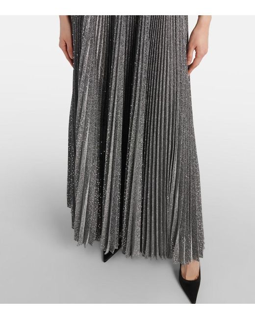 Dolce & Gabbana Gray Metallic Plisse Cocktail Dress