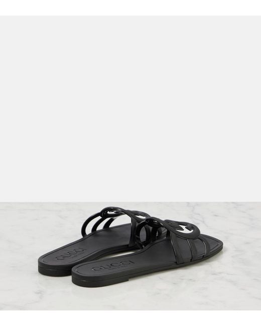 Gucci Black Interlocking G Slide Sandal