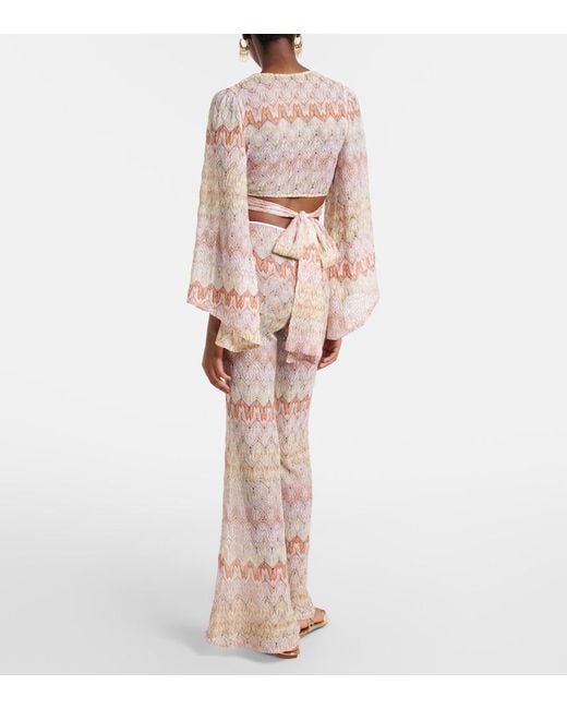 Missoni Pink Lame Flared Pants