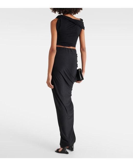 Rick Owens Black Sienna Jersey Crop Top