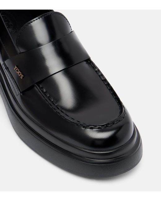 Tod's Black Leather Loafers