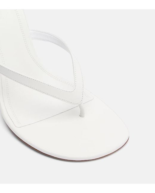 AMINA MUADDI White Juliette Leather Thong Sandals