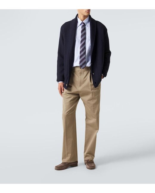 Valentino Blue Virgin Wool Cardigan for men