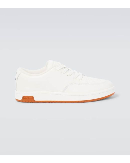 KENZO White Dome Leather Sneakers for men