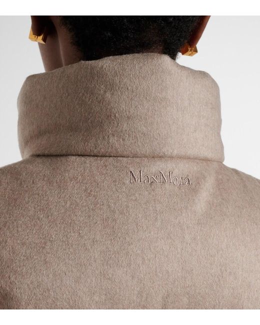 Max Mara Natural Quilted Cashmere Down Vest